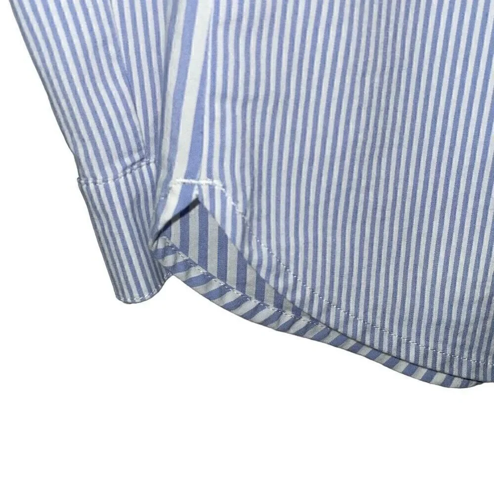J.Jill striped blue and white classic shirt blouse size small petite